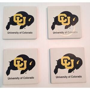 University of Colorado CU Buffs Buffaloes Coasters Ceramic Set of 4 Square